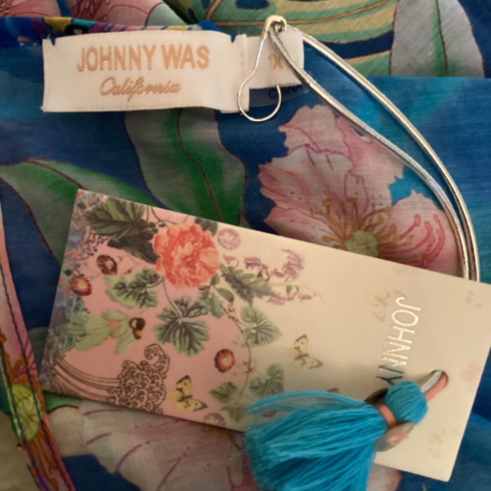 NWT JOHNNY WAS PLUS. 1X OPEN KEYHOLE MAXI KAFTAN … - image 5